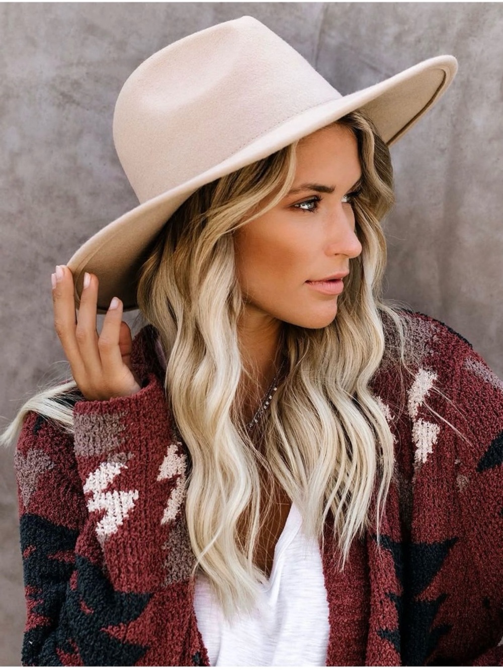 Vici Women’s El Dorado Wide Brim Felt Hat in Beige - Neutral Fedora